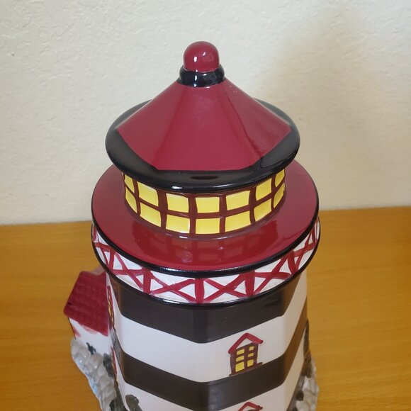 Lighthouse & Lighthouse Keeper’s Cottage Cookie Jar, 12” No Cracks Chips - Picture 4 of 13